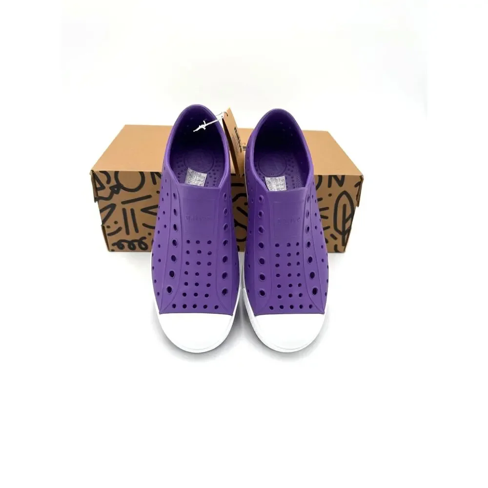 NEW! Native Jefferson Child Shoes - Starfish Purple/Shell White - J3 (big kid 3)